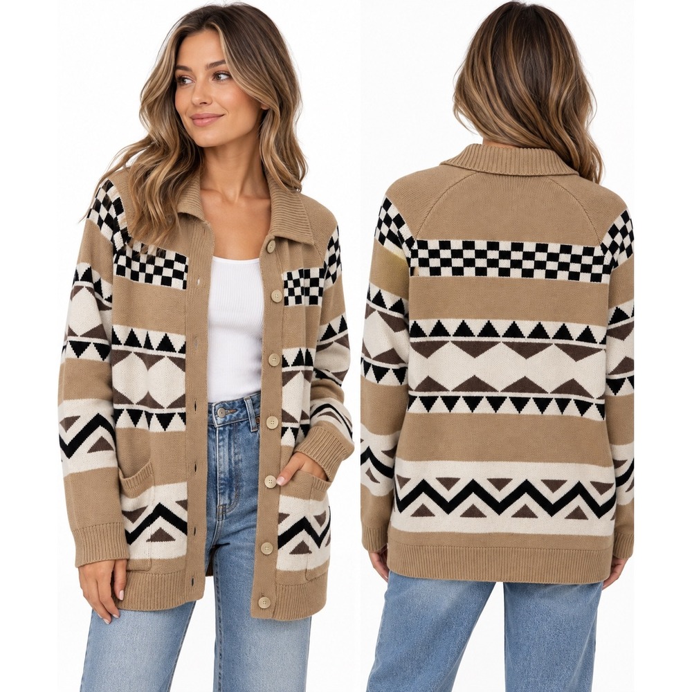 Levi's Alaska Cardigan Women's S 80% Wool Southwestern Aztec Oversized